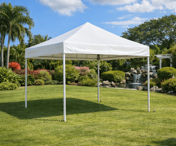 tenda com lona branca estrutura de aço para locação em Maceió